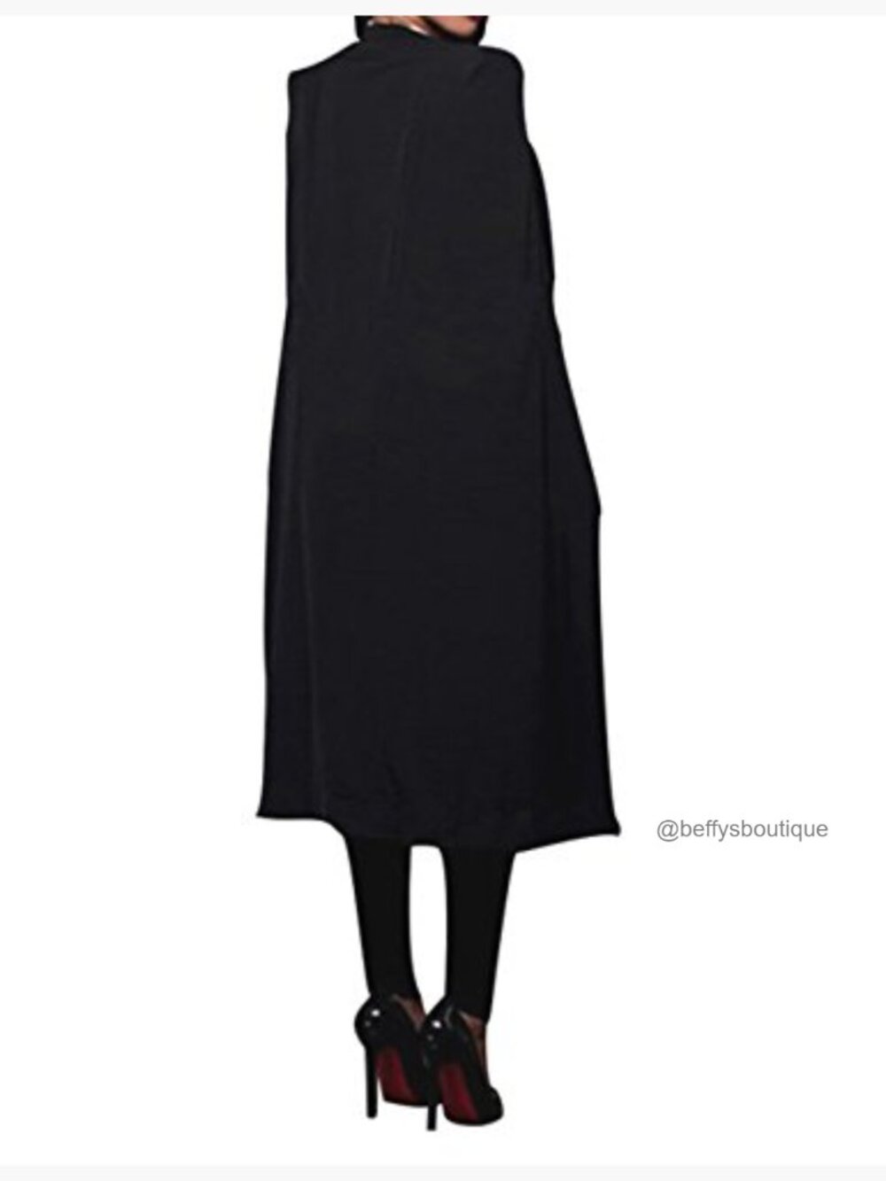Long Open Front Cape Blazer Coat Plus Size 4XL Tunic Jacket - Picture 2 of 6